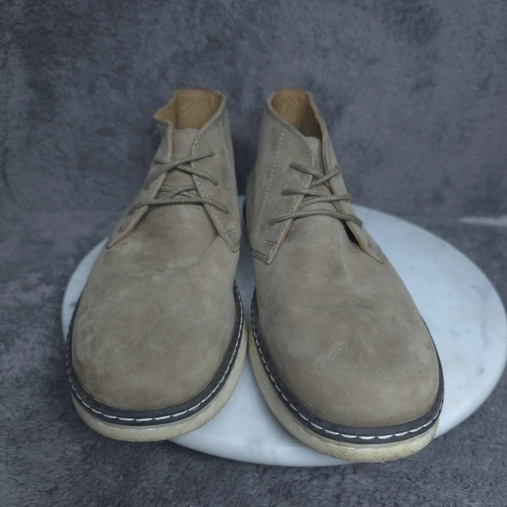 Johnston & Murphy Boots Boys Size 7 Beige Chukka Shoes Leather Casual 28-3857